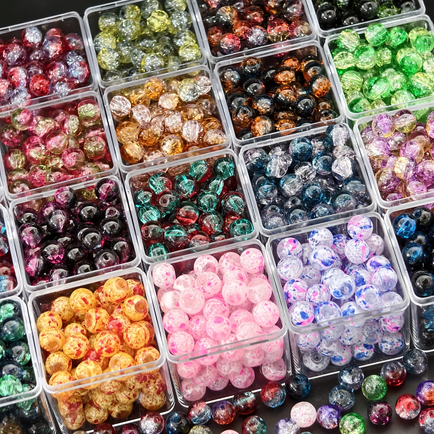Glass Beads Set 401Pcs for Jewelry Making Supplies