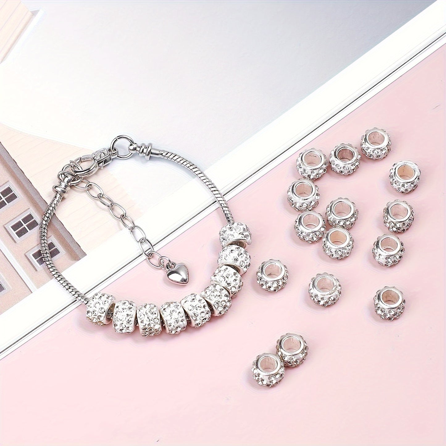 Moissanite Beads For European Style Rhinestone Jewelry Making