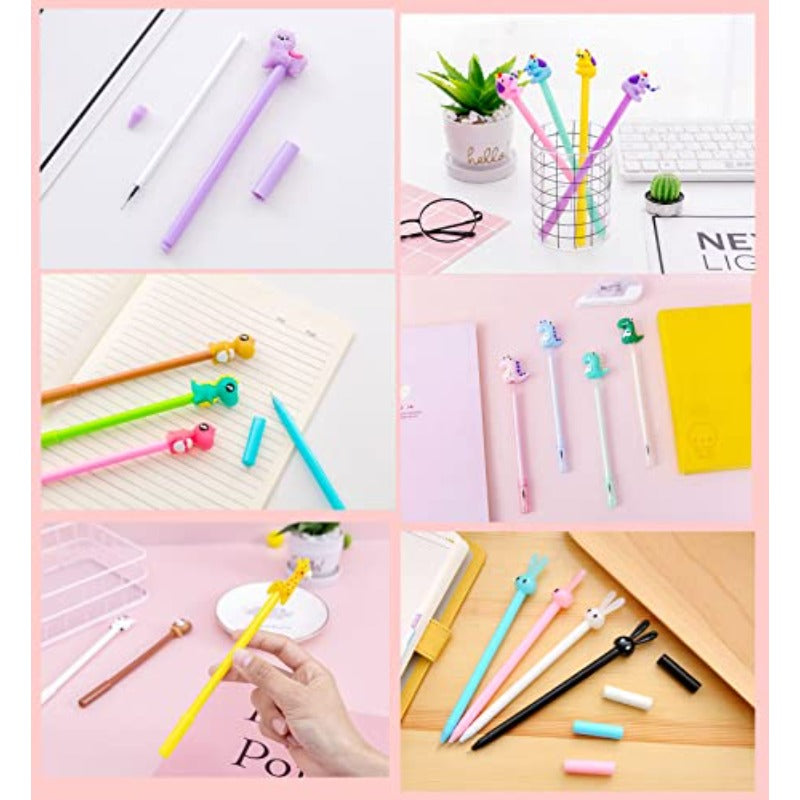 YYaaloa 70pcs Cute Novelty Gel Ink Pens Cartoon Animal 0. 5mm Black Ink Pens Bulk for Office School Supplies Christmas Party Gifts, Party Favors, Writing Essentials, Playful Design, Fun Stationery, Smooth Writing, Durable Ink