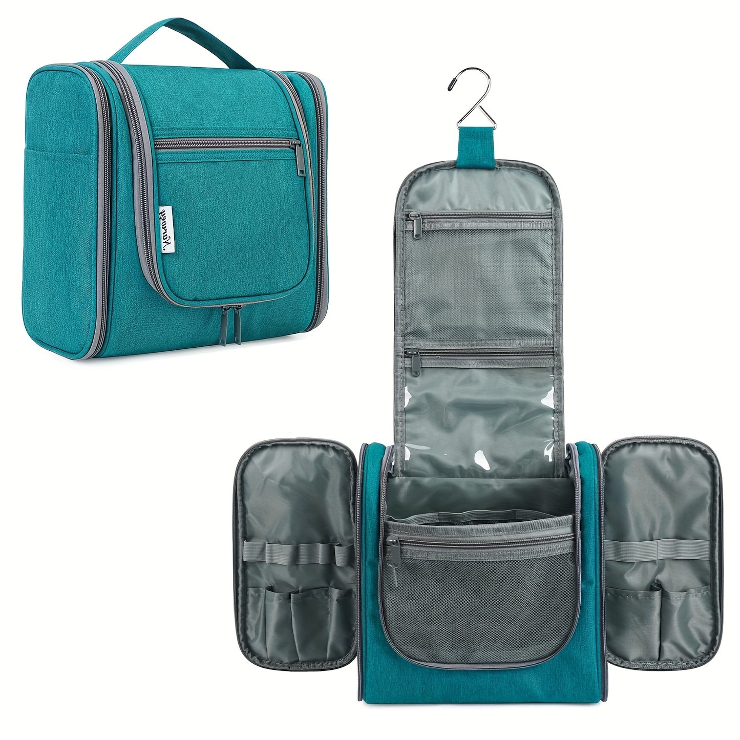 Women's Large Capacity Hanging Toiletry Bag - Travel Cosmetic Organizer with Hanging Hook & Top Handle, Zipper Closure, Lightweight Makeup Case with Multiple Compartments - Elegant Purple, Airport Approved for Carry-On Luggag