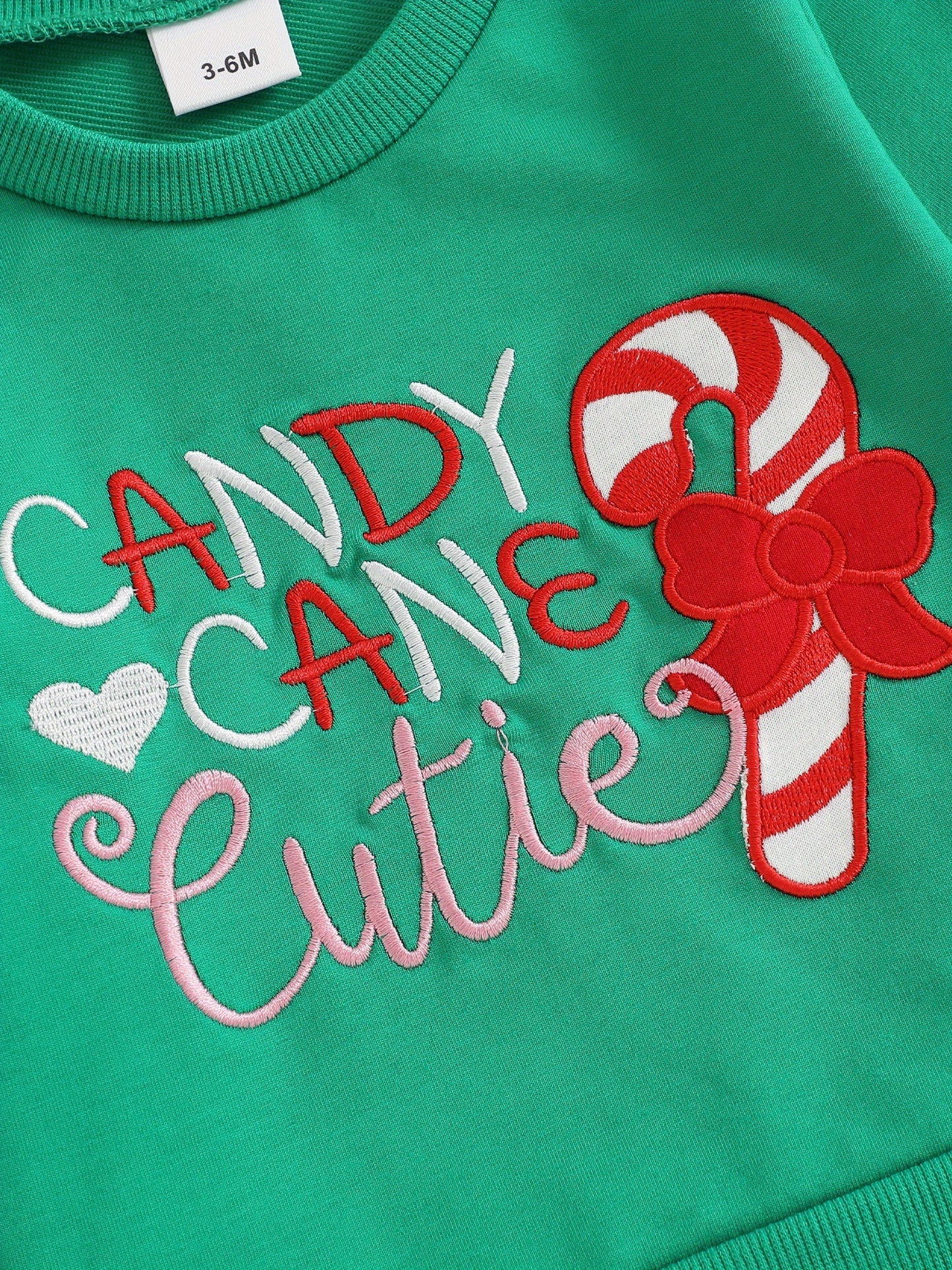 2pcs Toddler Girl Christmas Outfit Set - "Candy Cane Cutie" Letter Print Sweatshirt & Red & White Striped Flare Pants, Casual Long Sleeve & Round Neck, Perfect for Holiday Wear, Christmas Clothes, Best for Christmas, for Outd