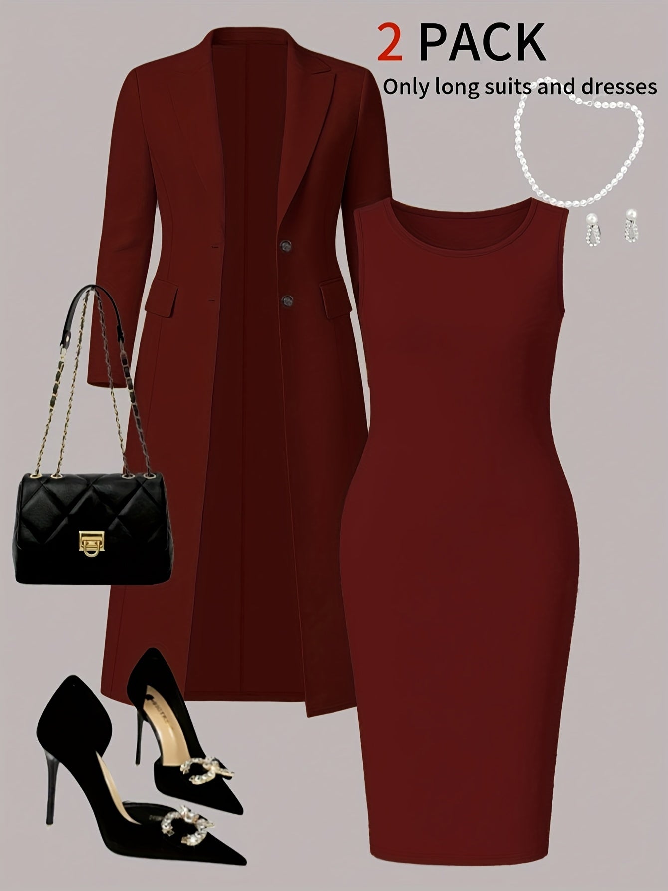 2 Piece Women's Suit Set With Lapel Trench Vest And Skirt For Autumn Winter Office Wear And Evening Occasions