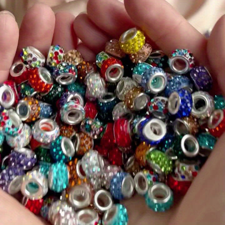 400pcs Rhinestone Beads, With Large Hole, For DIY Bracelet Earring Necklace Jewelry Making Beads Bulk
