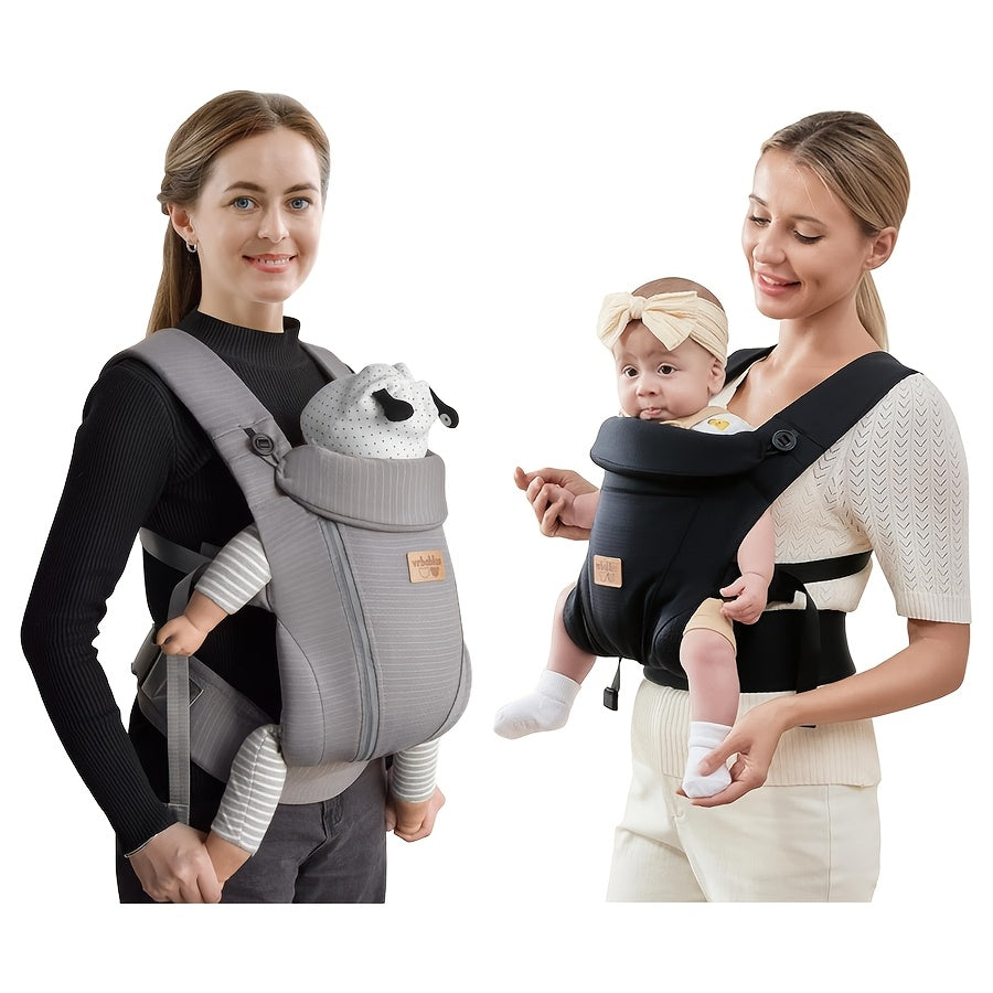 VRBABIES Ergonomic Baby Carrier With Adjustable Waist Belt Buckles