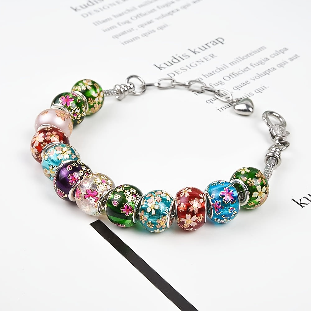 Glass Beaded Beads for Jewelry Making | 50pcs Patterned DIY Craft Beads | Casual Style | Suitable for Beginners