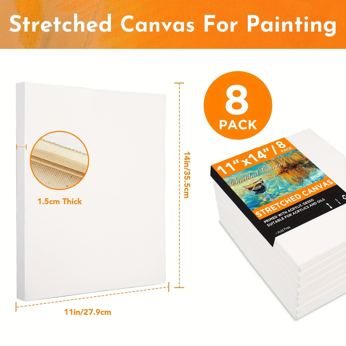Conda Artist Quality Stretched Canvases Bulk Pack Set