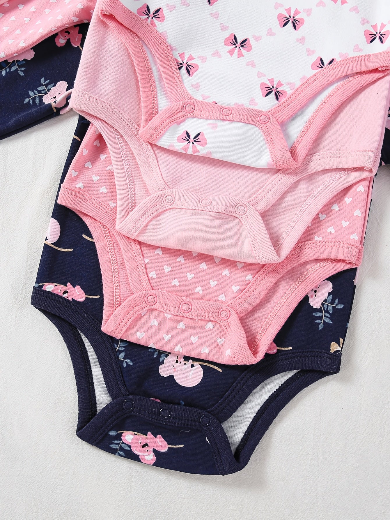 4pcs Set Baby Girl First Year Outfits - Cute Koala & & Ladybug & Flamingo Rompers, Long Sleeve Snap-Fit Jumpsuits, All-Season Clothes (0-12 Months), Machine Washable Wear, Perfect for Outdoor