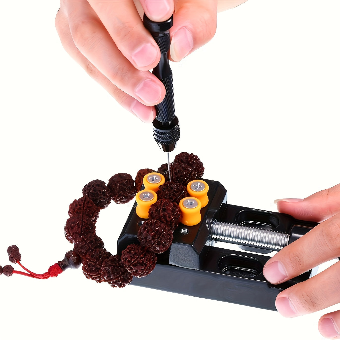 60Pcs Alloy Needle Vise Hand Drill Set With Mini Twist Drill Bits For Jewelry Crafts Woodworking