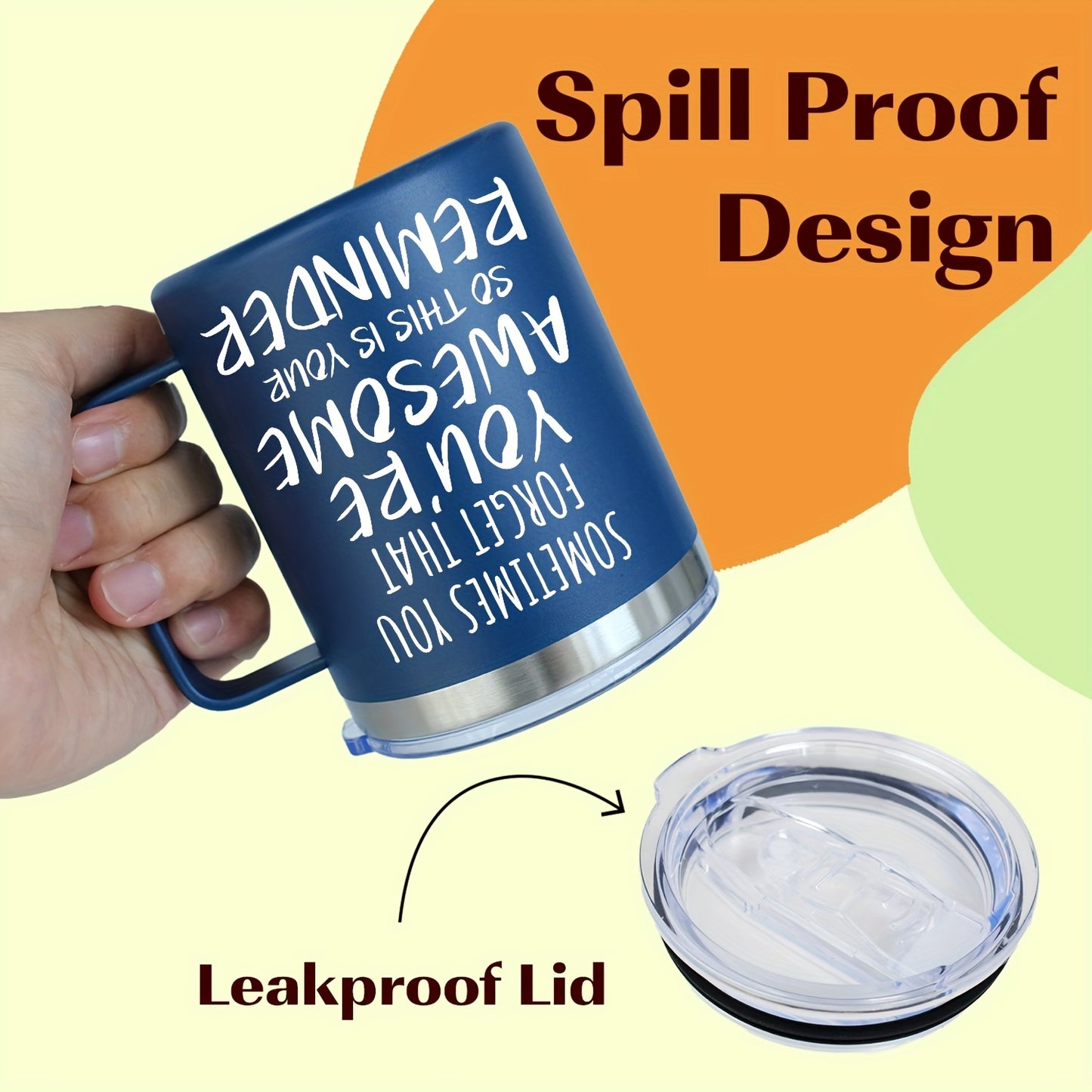 14 Oz Stainless Steel Coffee Mug For Men With Lid Gift For Birthday Christmas Valentines Day Husband