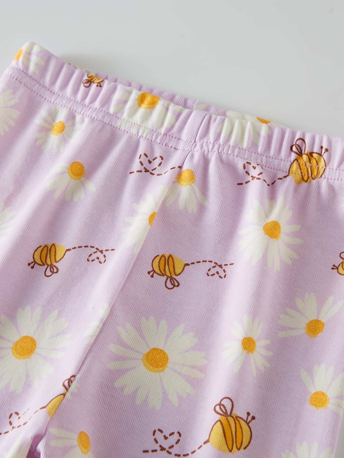 Kids Girls' Sunflower Print Pajama Set, Long Sleeve Crew Neck Blend (92%, 8% Elastane), Skinny Fit Knit Fabric, Comfortable Home Wear for Spring/Summer/Fall, Ages 2-8