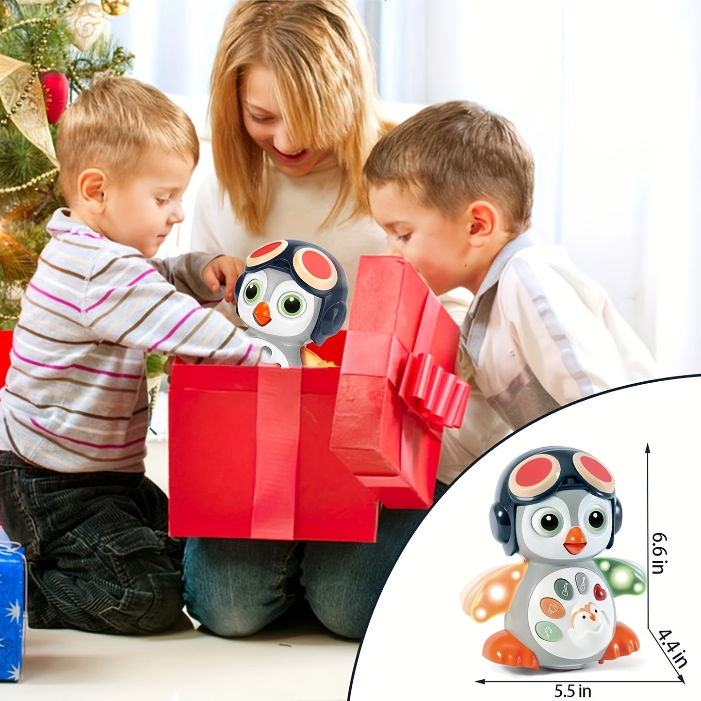 Crawling Penguin Baby Toy Musical Lights For Tummy Time Play