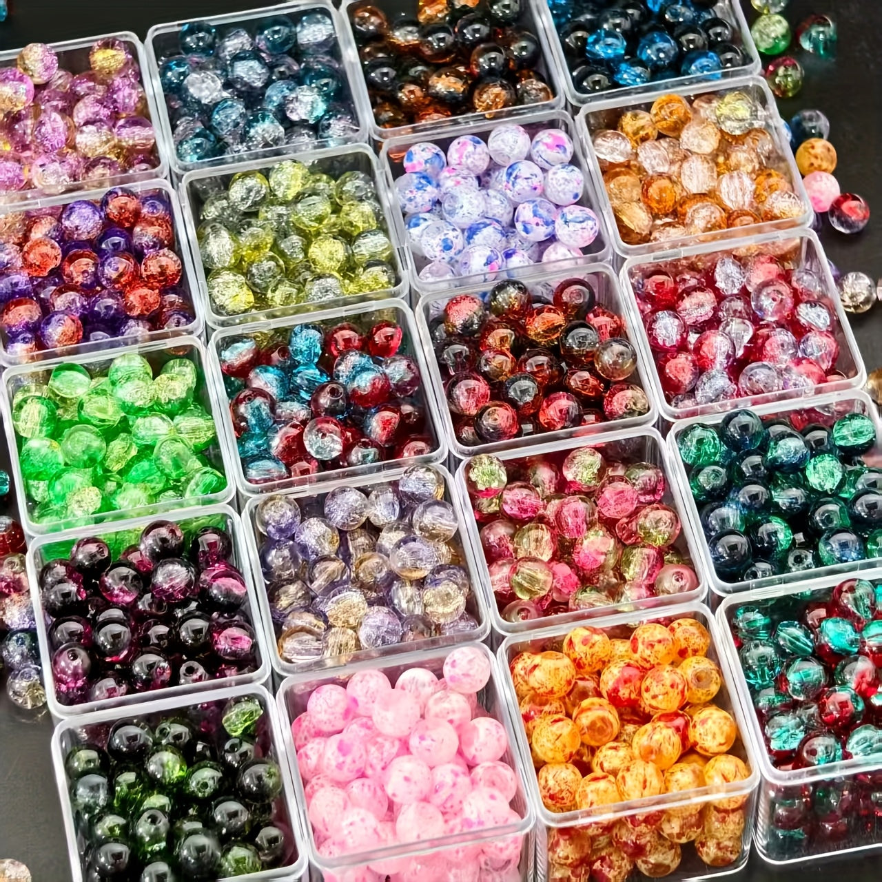 Glass Beads Set 401Pcs for Jewelry Making Supplies