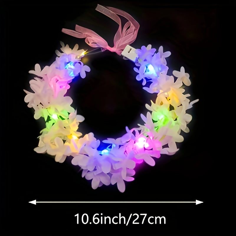 LED Illuminated Wreath with Soft Glow Lights - Shining Plastic Lavender Wreath Suitable for Christmas, Weddings, Birthdays, Bohemian Decor & Photobooth Props, Lightweight Portable for - Decoration, Christmas Decor