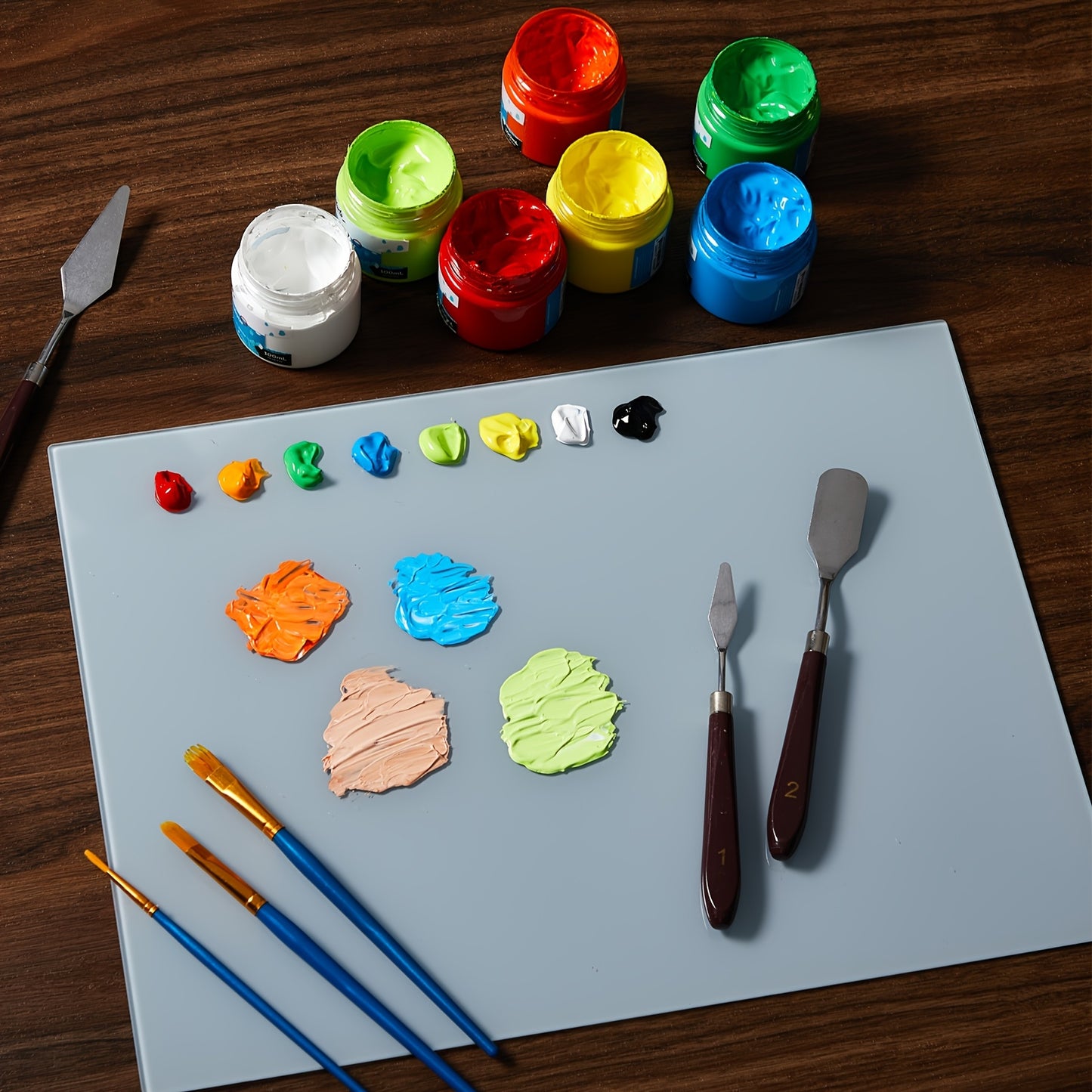 Tempered Glass Palette For Oil Painting Scratch Resistant Easy Clean