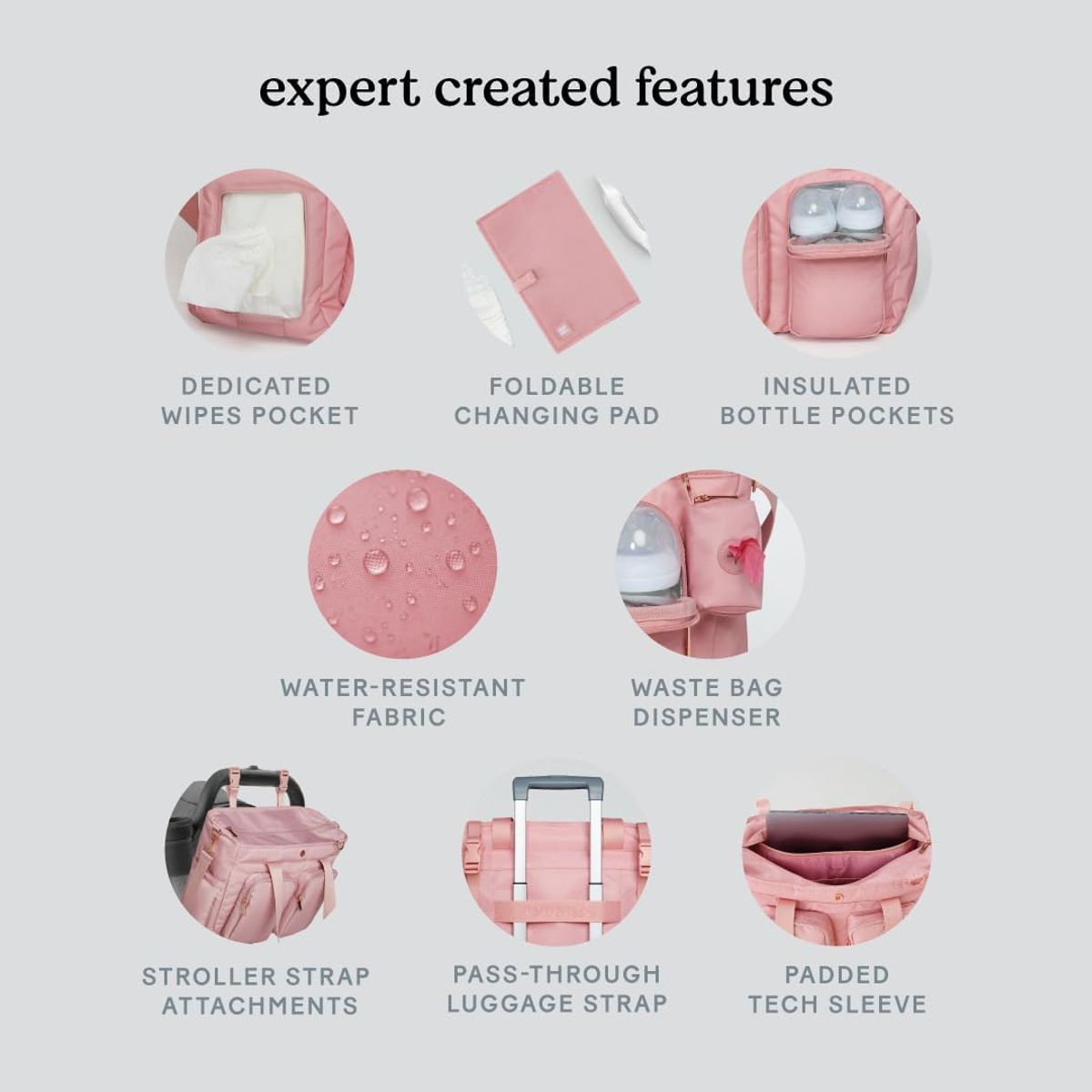 Huggies Signature Hug Weekender Tote Diaper Bag With Stroller Attachments