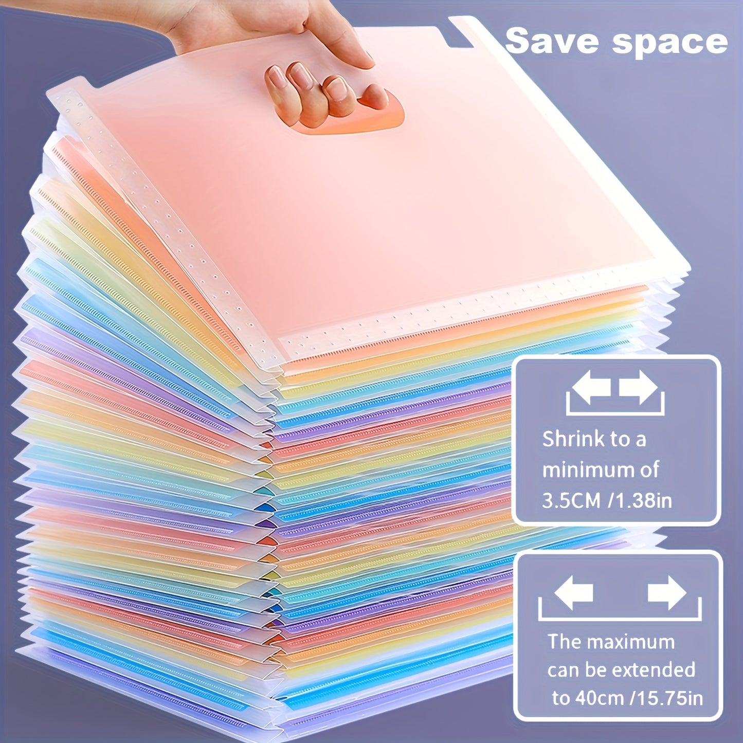 1pc/2pcs/5pcs Folder Multi-Purpose Standing Document Folder Expandable A4 File Folder 25 Pockets Colored Index Tabs For Office School Home