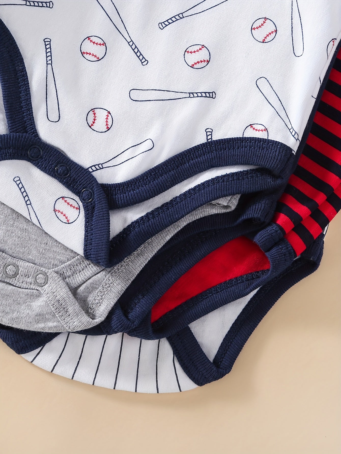 PAYIFANG Baby Boys Baseball Theme Rompers Five Piece Set