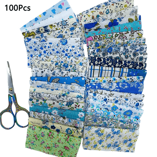 98Pcs Cotton Jelly Roll Patchwork Fabric Set For DIY