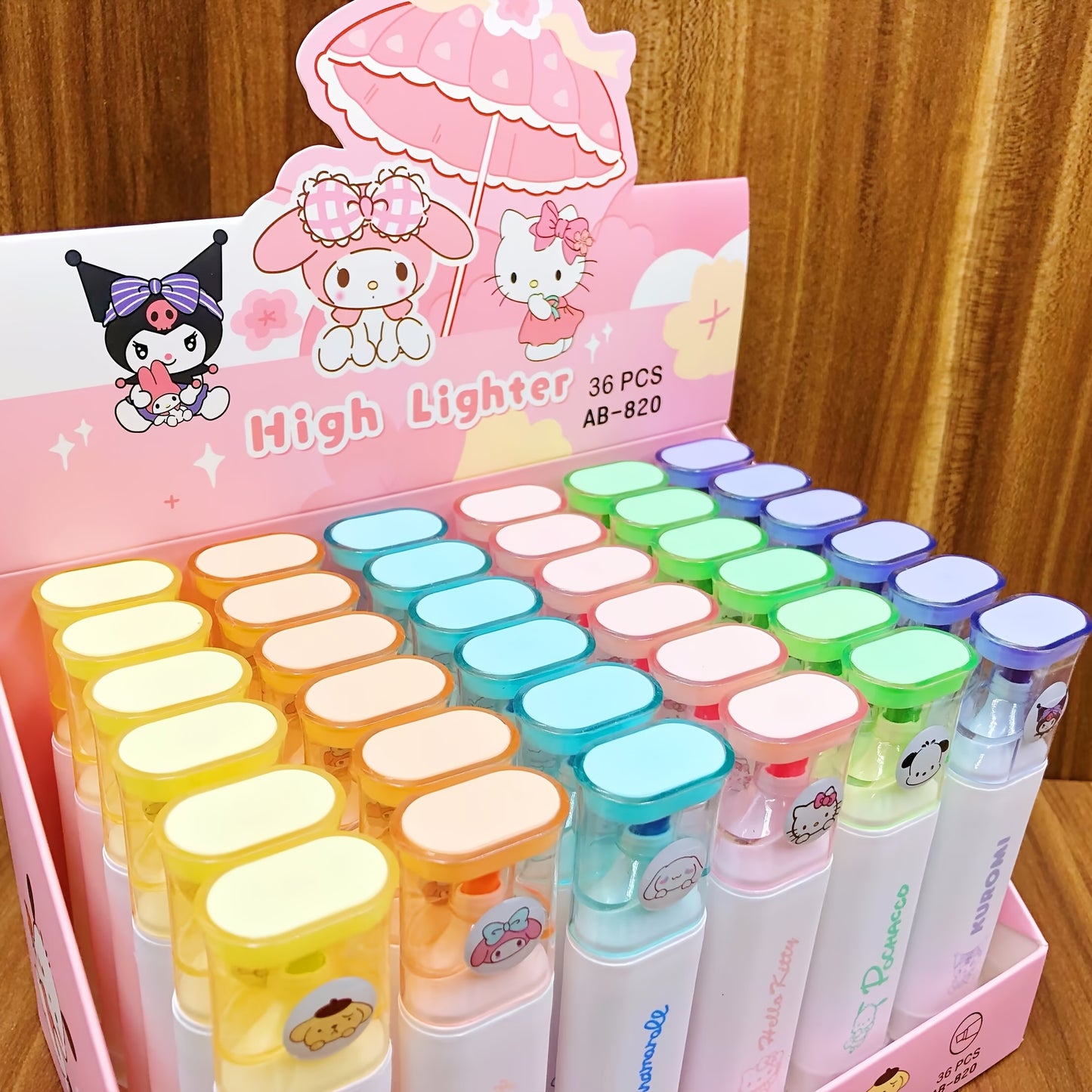 36pcs & My Melody Cute Highlighters & Marker Pens - Adorable Anime Themed Highlighters Suitable for Student Prizes, Gifts, Supplies, Collectible Merchandise ( Fans & My Melody Lovers)