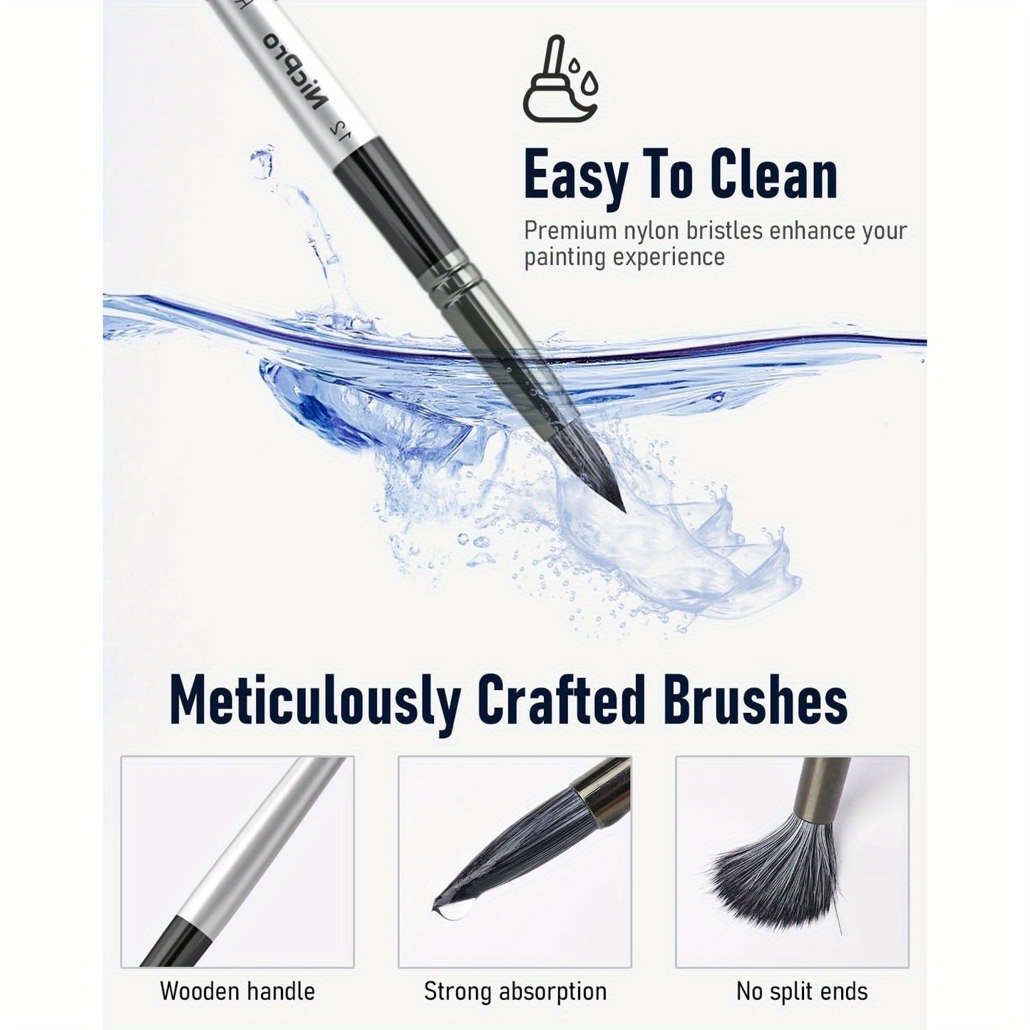 36 Piece Paint Brush Set With Palette Knife Cloth Roll
