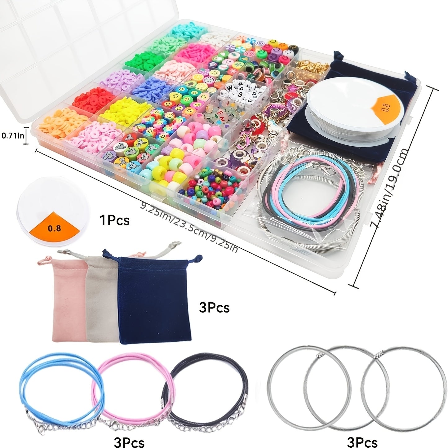 3300pcs Bracelet Making Kit with Unicorn & Mermaid Beads - 3300 Beads for Charm Jewelry Crafting, Pre-Collected for DIY Friendship Bracelets, Birthday Party Supplies, Christmas Gifts for & s (No Additional Beads Needed)