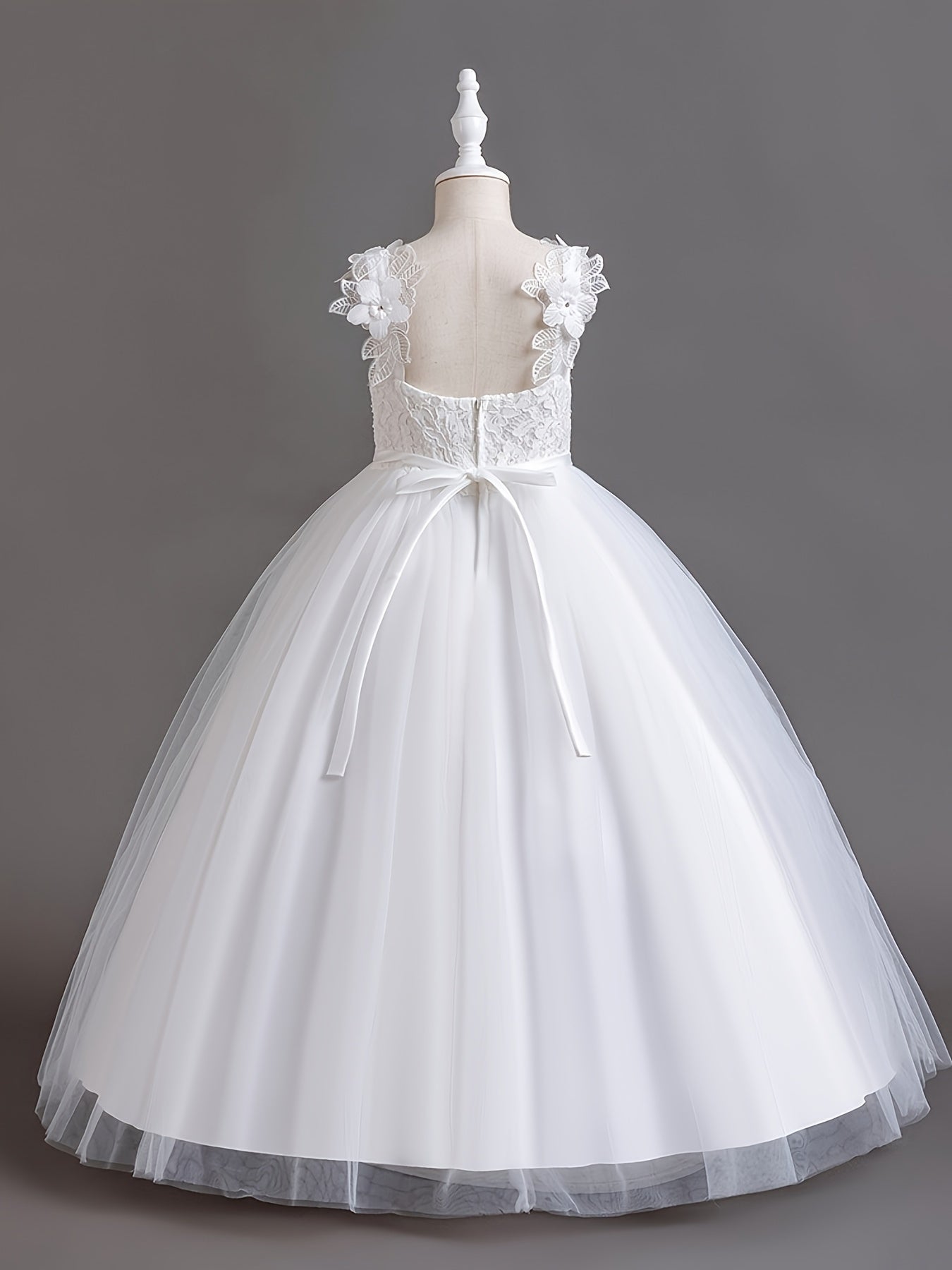 Girls Wedding Dress Strapless Mesh Princess Dress For Weddings Proms