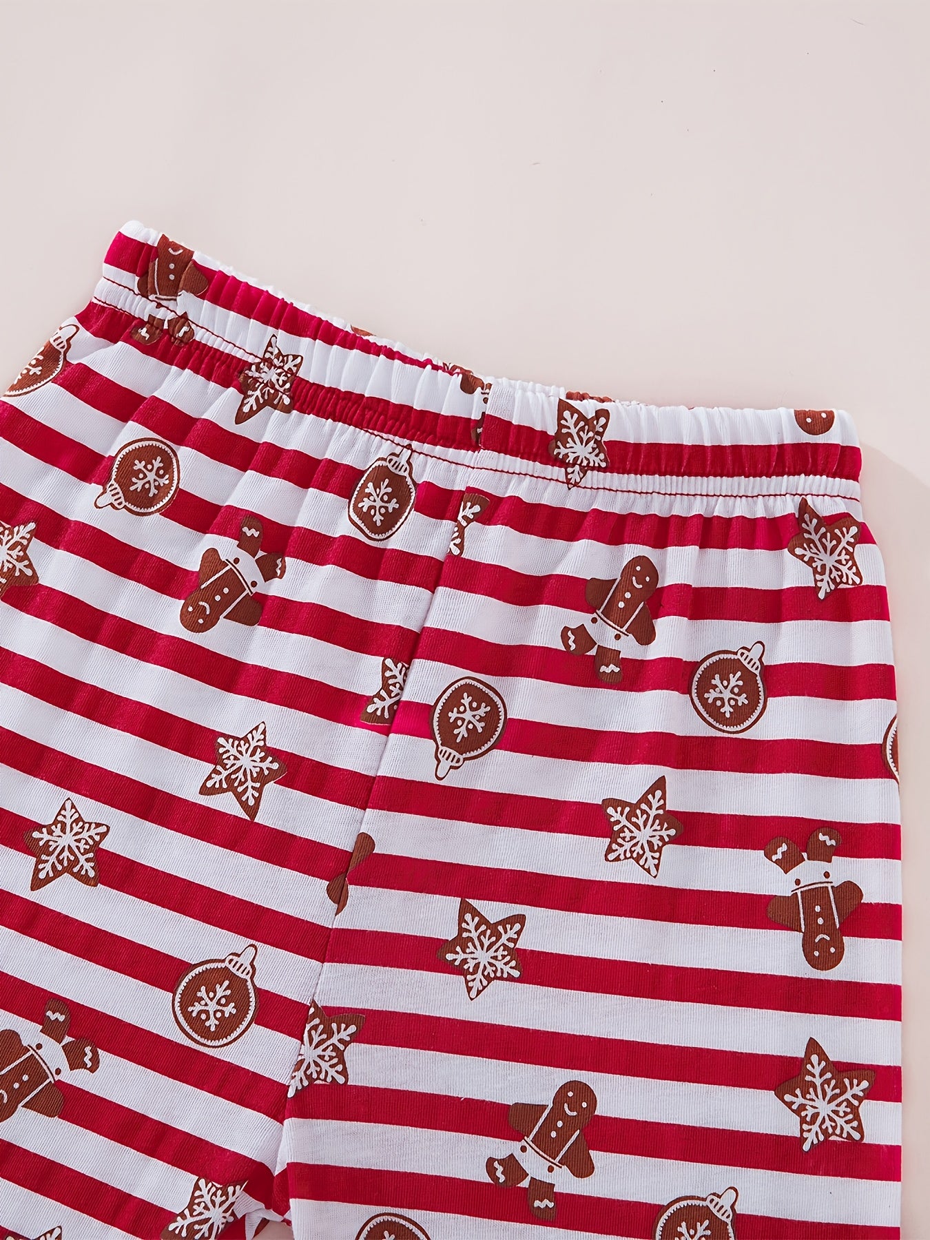 Kids Christmas Homewear Two Piece Set Red Round Neck