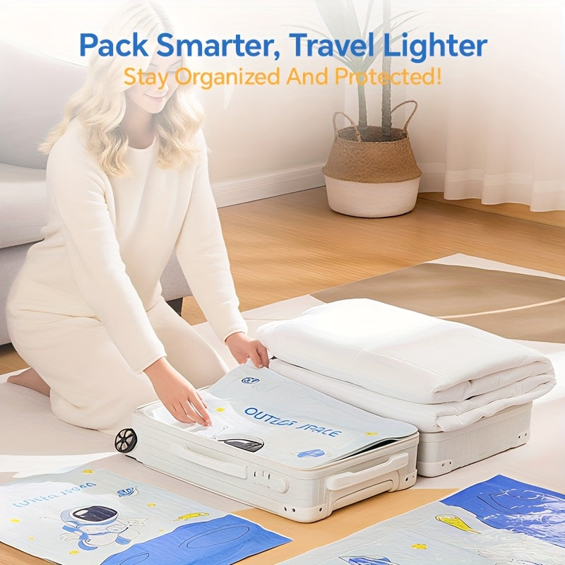 SXOSIS Upgradable Storage Bag Set - 9/15/16 Compressible Bags + 36.98 gal/min High-Power Rechargeable Wireless Air Pump, Space-Saving Travel Essential for Luggage, Clothing