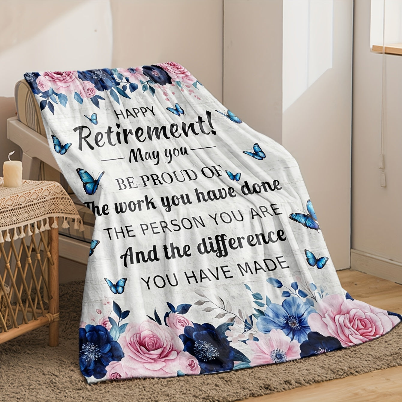 1pc Women' Retirement Gift Suitable for Retirement Birthday Christmas - Soft Plush Flannel Blanket with Cozy Bedspread, Couch Throw - Lightweight - Bedspread for Seniors,, Decor