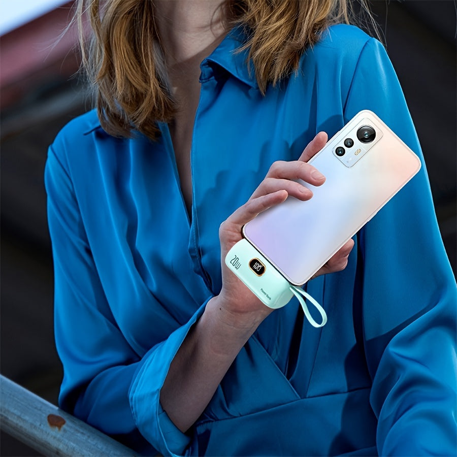 4pcs Portable Charger 5000mAh Power Bank PD Fast Charging Small Docking Battery with LED Display Compatible with Multipole Mobile Phones