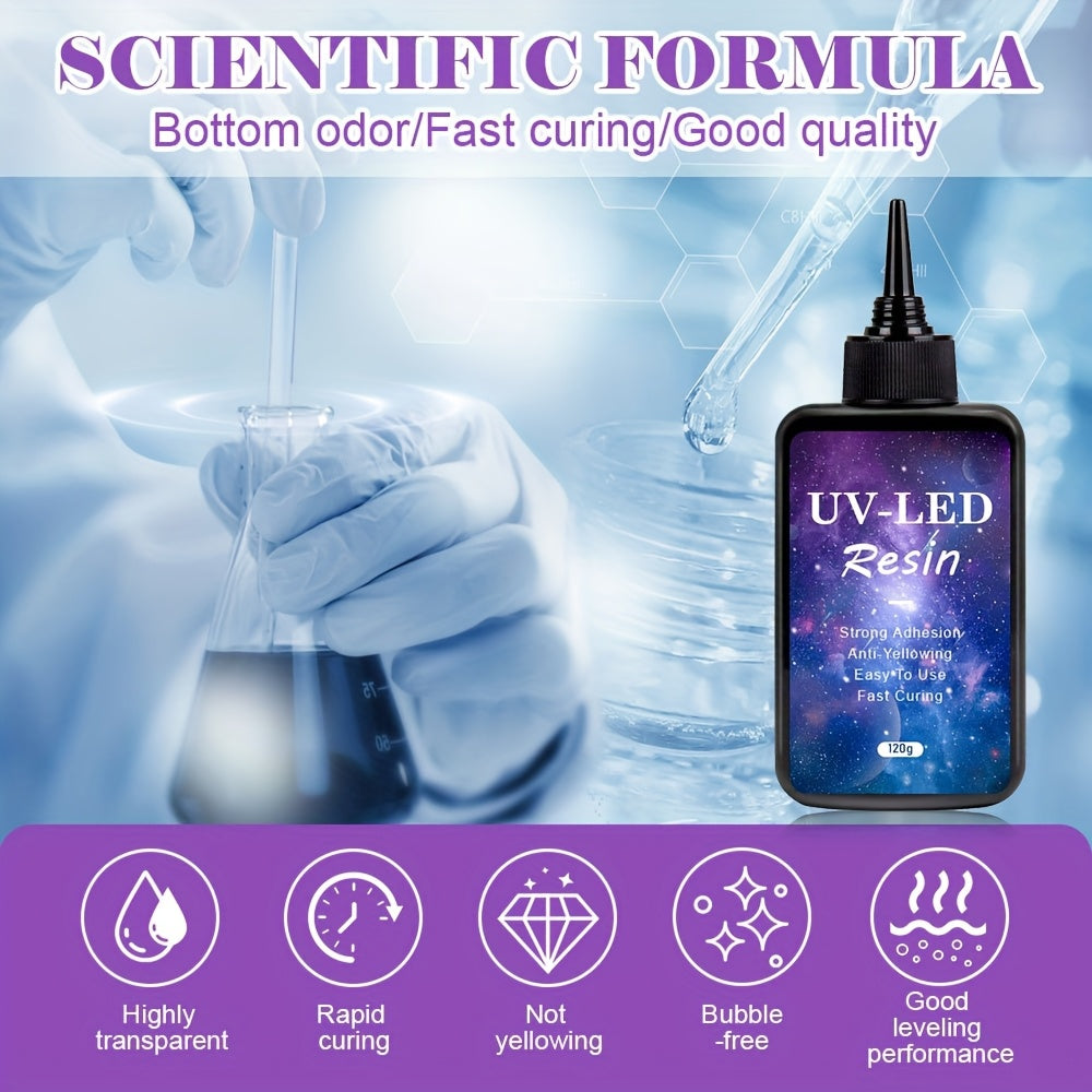 Clear Resin 240g with 2-Sided Light Molds - Curable Self- Resin Starter Kit for DIY Jewelry Making, Earring & Pendants - Compatible for Hobbyists & Beginners (No Additional Molds Needed)