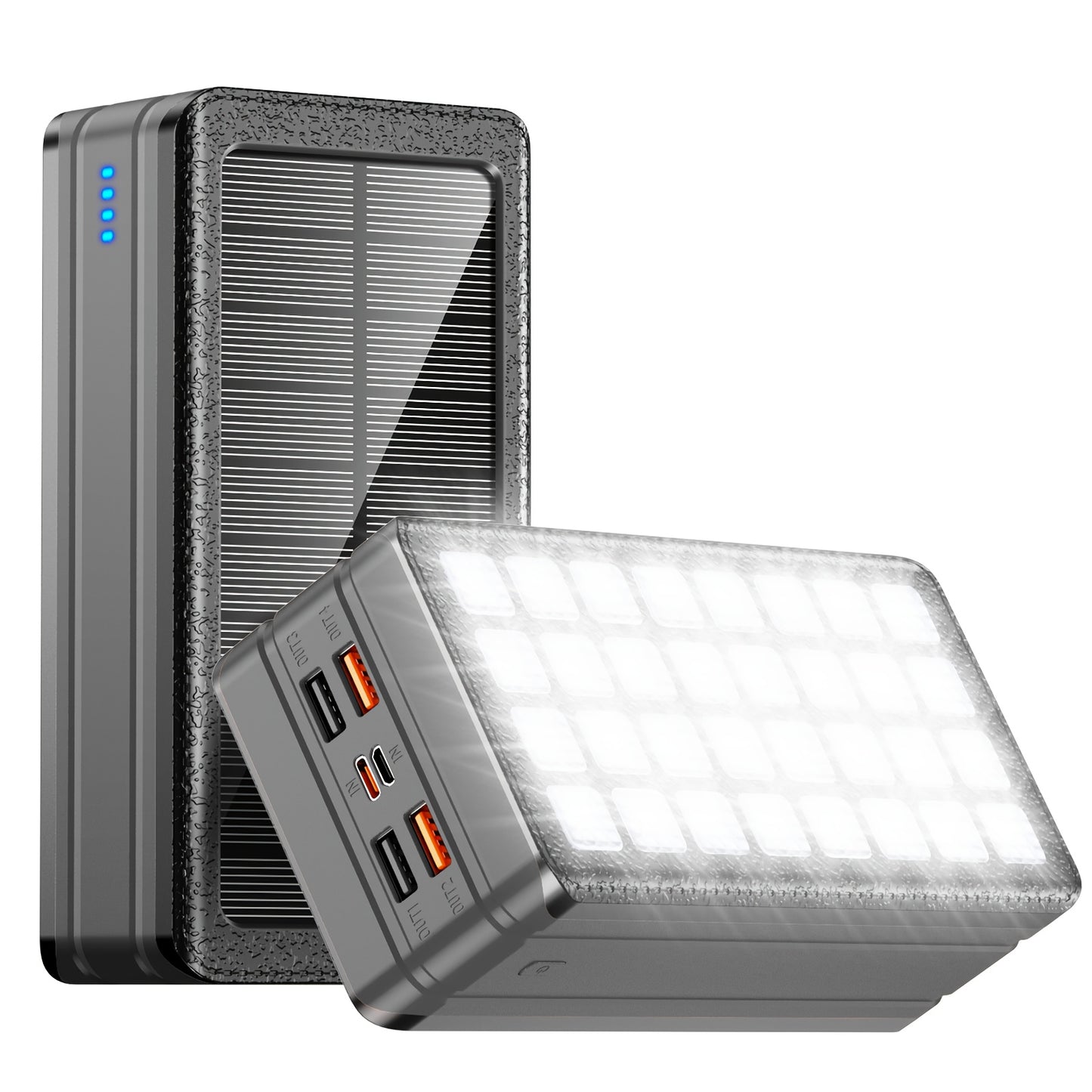 81000mAh Solar Power Bank With 32 LED Flashlight And Solar Charging 30W Fast Charger For Camping And Outdoor Survival