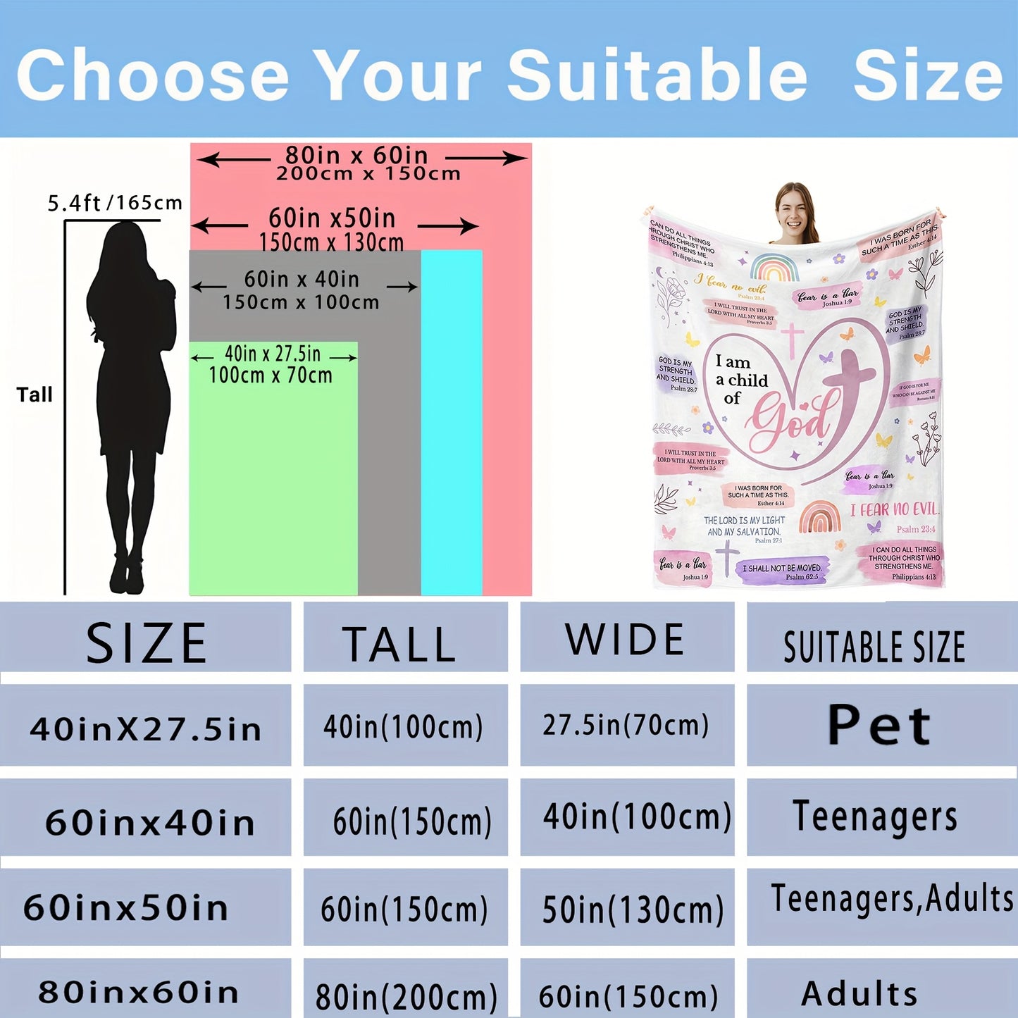 I Am a Child of God Fleece Blanket For Girls and Women