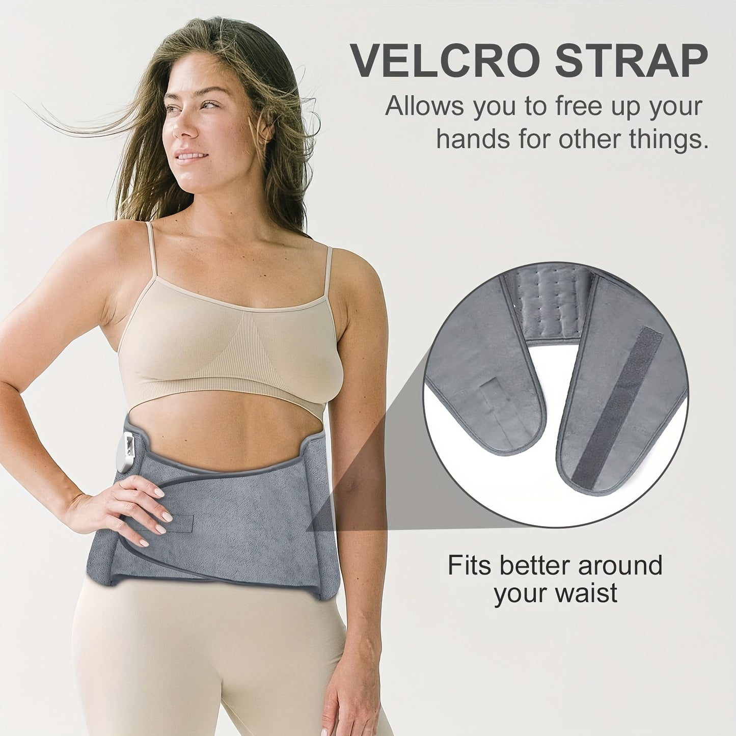 Electric Heating Belt With Six Settings And Four Timers Adjustable Waist 24 To 45 Inches Fast Heating And Washable Belt