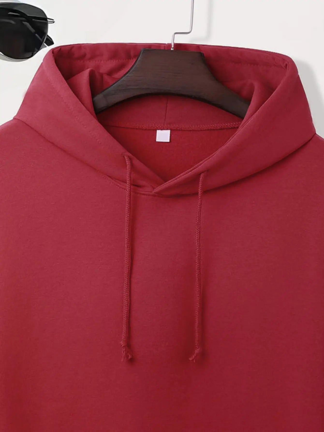 Men's Plus-Size "I'm Her King/His Queen" Couples Sweater - Double-Sided Printed Matching Outfits, Soft Blend Fabric, Loose-Fit Hooded Pullover for Travel & Casual Wear, Machine Washable (Red/White Text) - Valentine's Day Gift