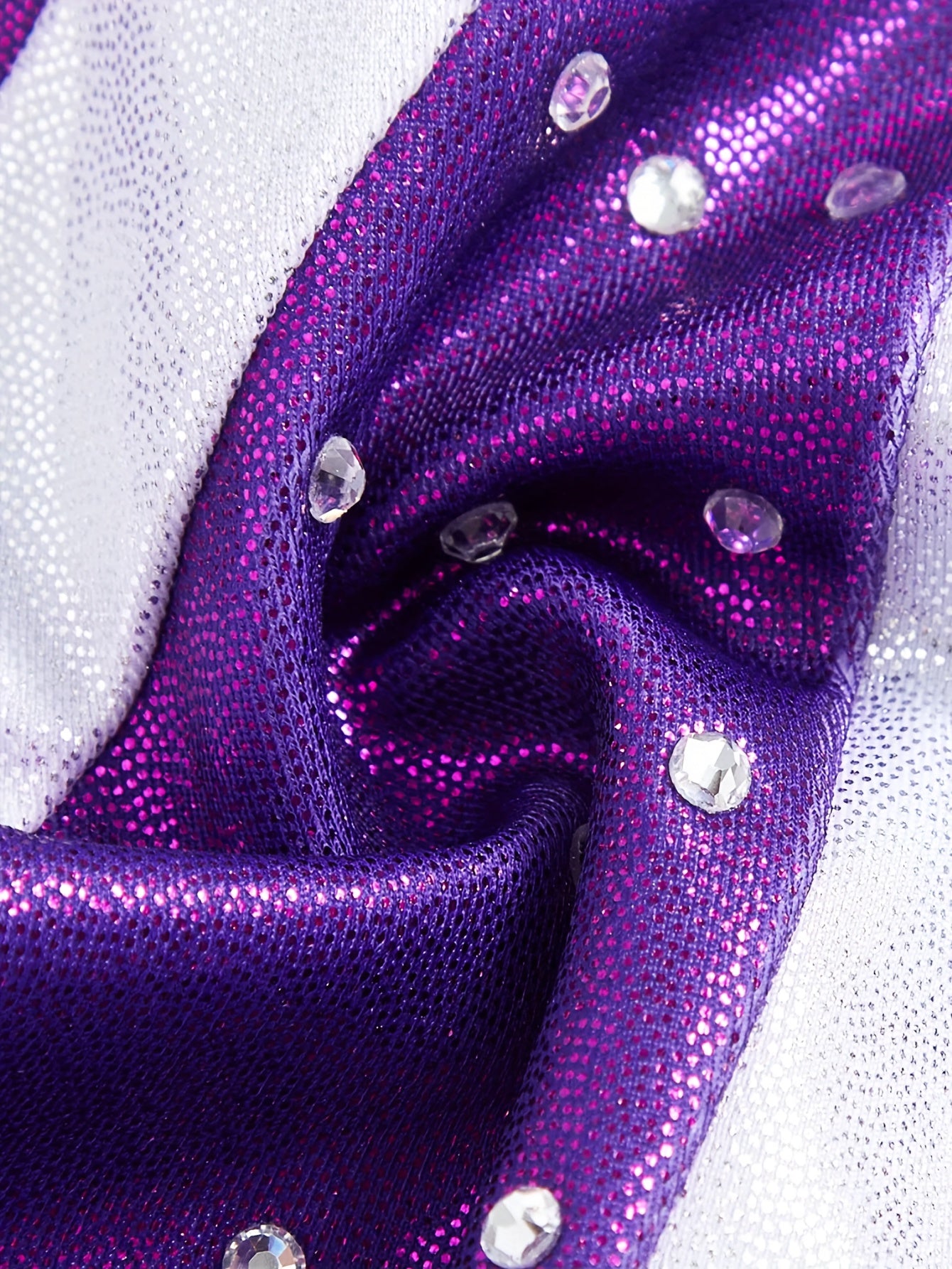 Girls Rhinestone Gymnastics Leotard Shorts Hair Tie Set 3 Piece