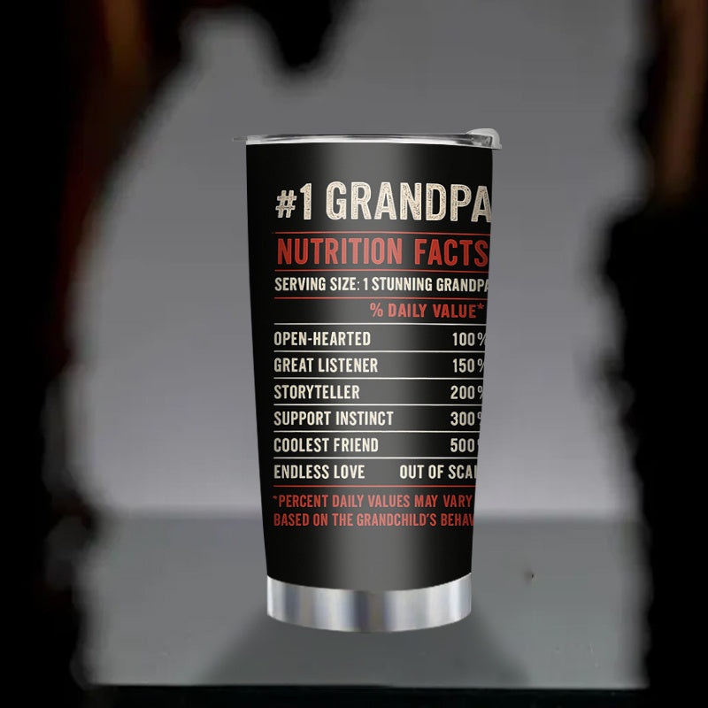 1pc Grandpa-Themed 20oz Stainless Steel Travel Mug - Leakproof Thermos Cup with American Flag design, Keeps Hot/Cold Drinks for Hours, Dad Grandpa Gifts for Father's Day, Birthday, Christmas - Easy-Clean Surface