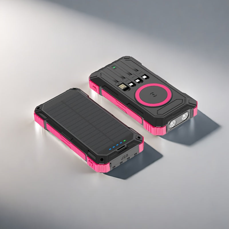 38800mAh USB Portable Solar Charger With LED Flashlight Compass Hiking Buckle Ideal Travel Camping Power Bank