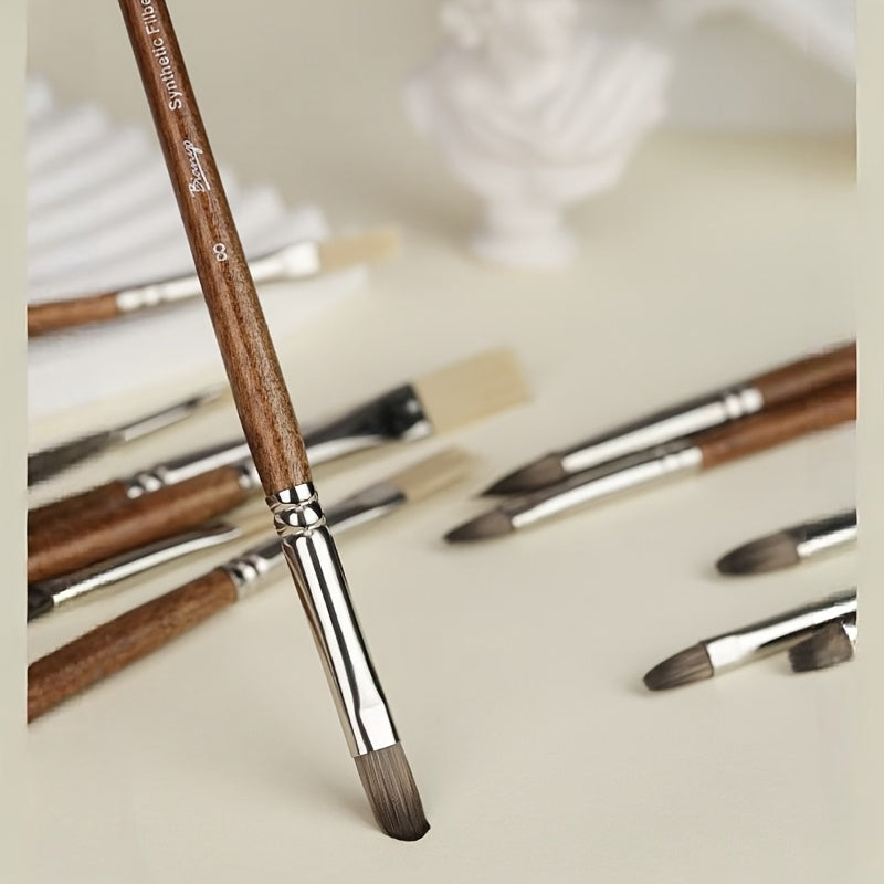 Multi Spec Paint Brush Set With Palette Knives Zipper Case