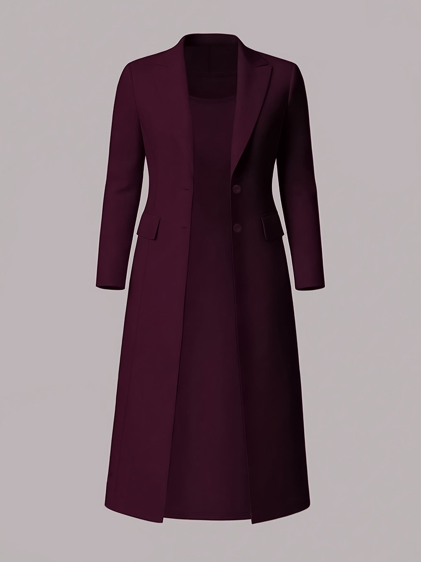 Black Long Blazer And Sleeveless Pencil Skirt Two Piece Set For Elegant Banquet Style Evening Dinners And Business Events