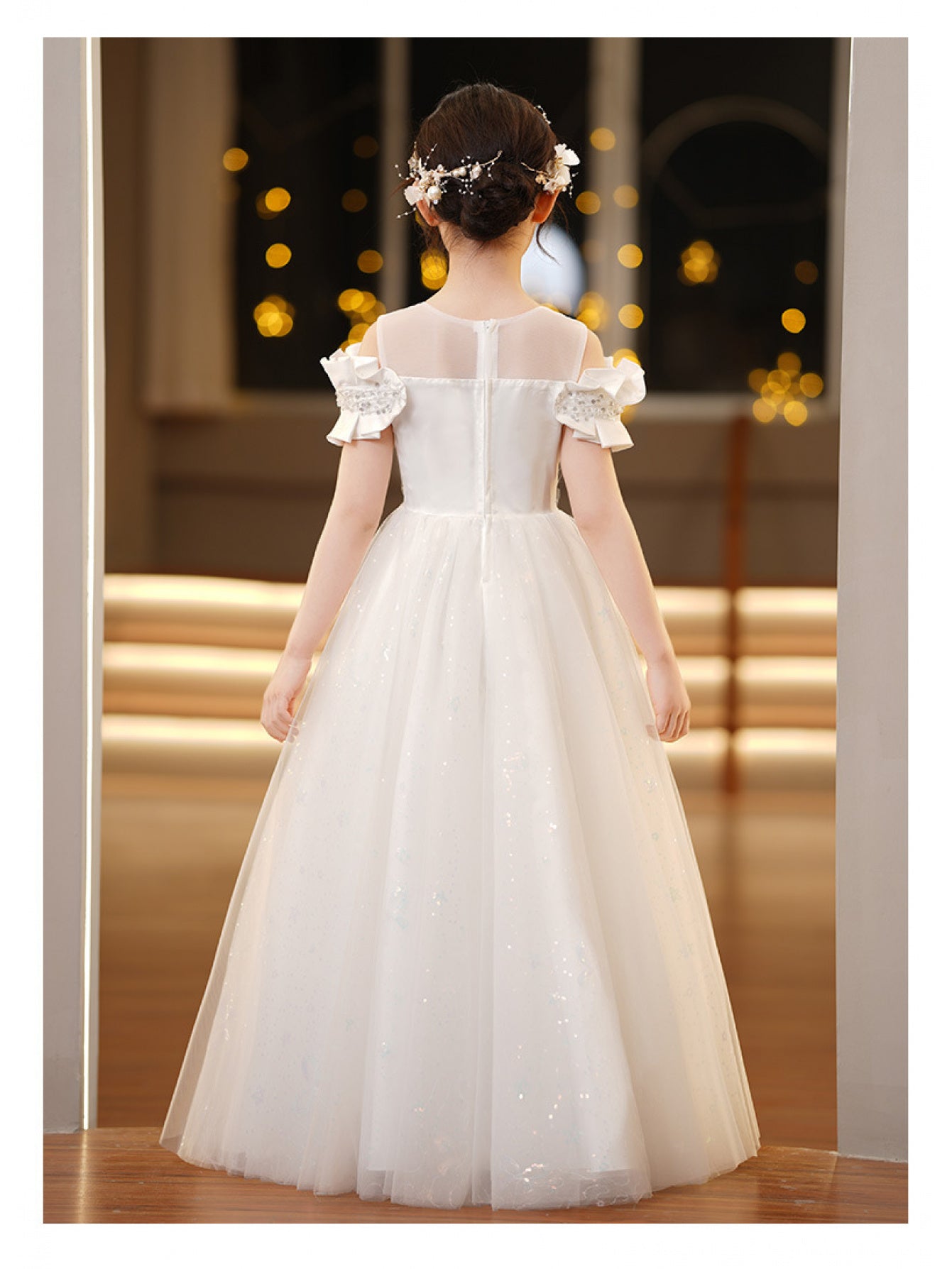 Girls Formal Princess Catwalk Dress Luxury Long Wedding Dress Special Occasions