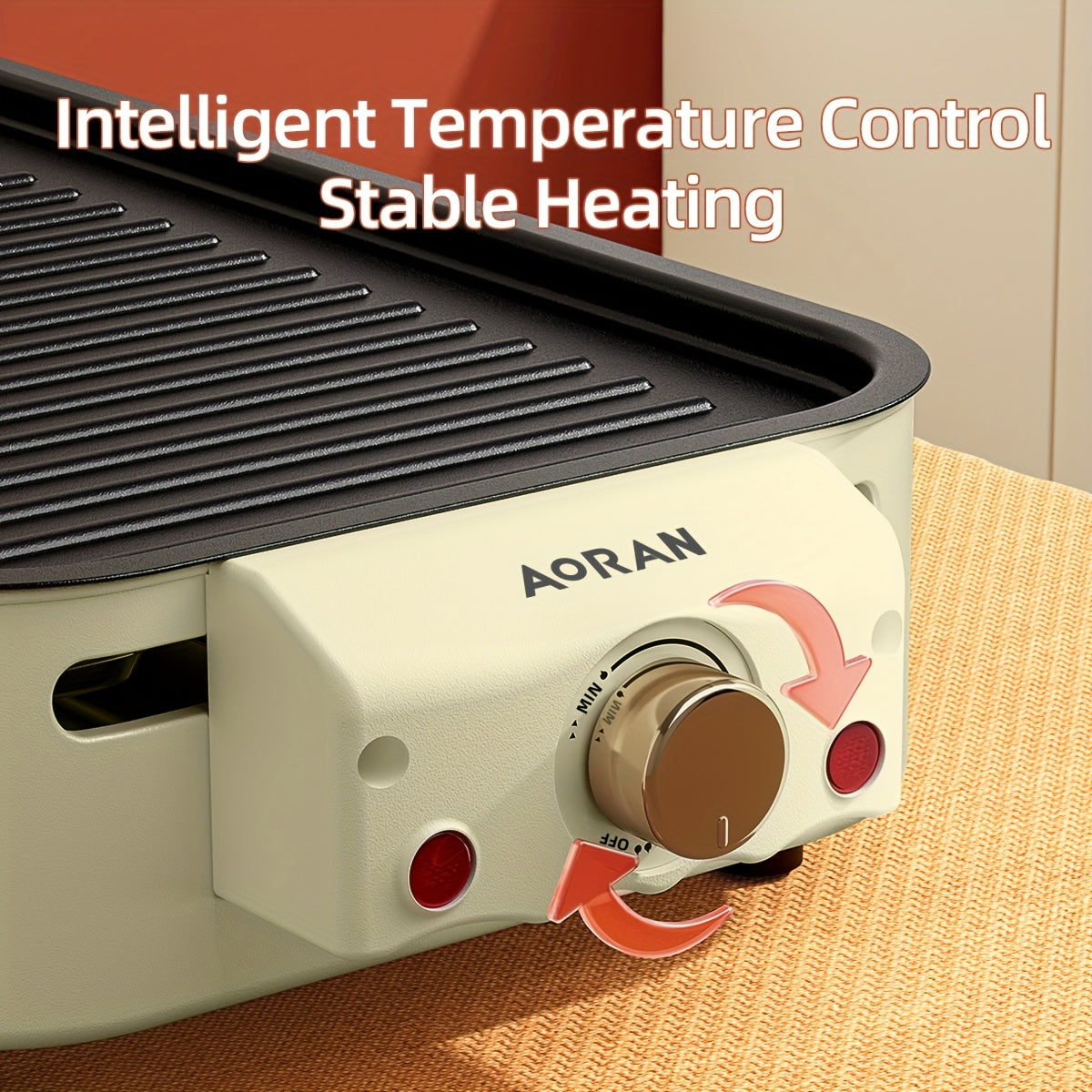 Kitchen Electric Barbecue Grill, Fully Detachable Non-Stick and Easy to Clean, With Frying Pan Grille and Waffle Maker Three Hand Trays, Adjustable Temperature 1500W, Made of Stainless Steel, Gift for Christmas Housewarming B