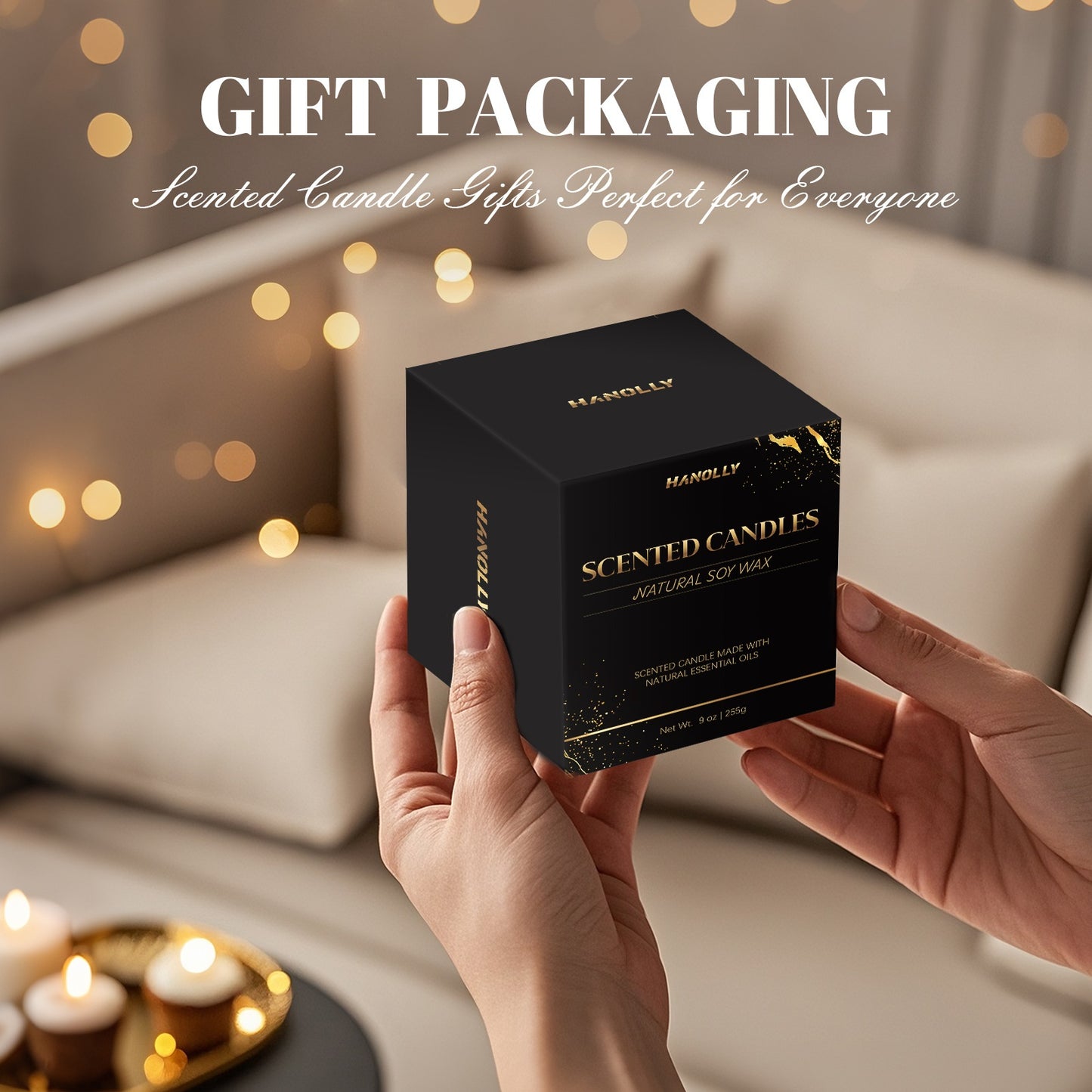 Mahogany Twakwood Candle | Masculine Candles For Men, Gifts For Men - Soy Candle For Home Scented - Scented Candles For Home, Gifts Long Lasting Burn Time - 9oz Black Jar, Christmas And Other Holiday Gifts, Gift For Men- Loca