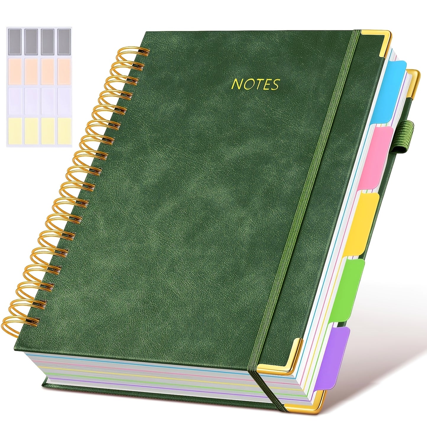Hardcover Spiral Notebook With Removable Dividers And Tabs 300 Pages