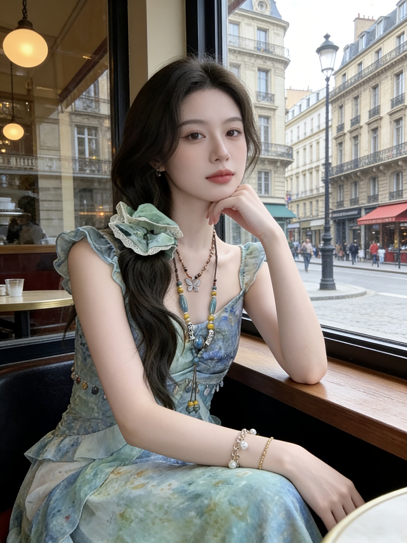 Vacation Style Tie-Dye Chiffon New Camisole Elegant Dress for Women, Printed Slim-Fit Fairy Maxi Dress, Stunning Photo-Ready Dress, Perfect Gift Choice