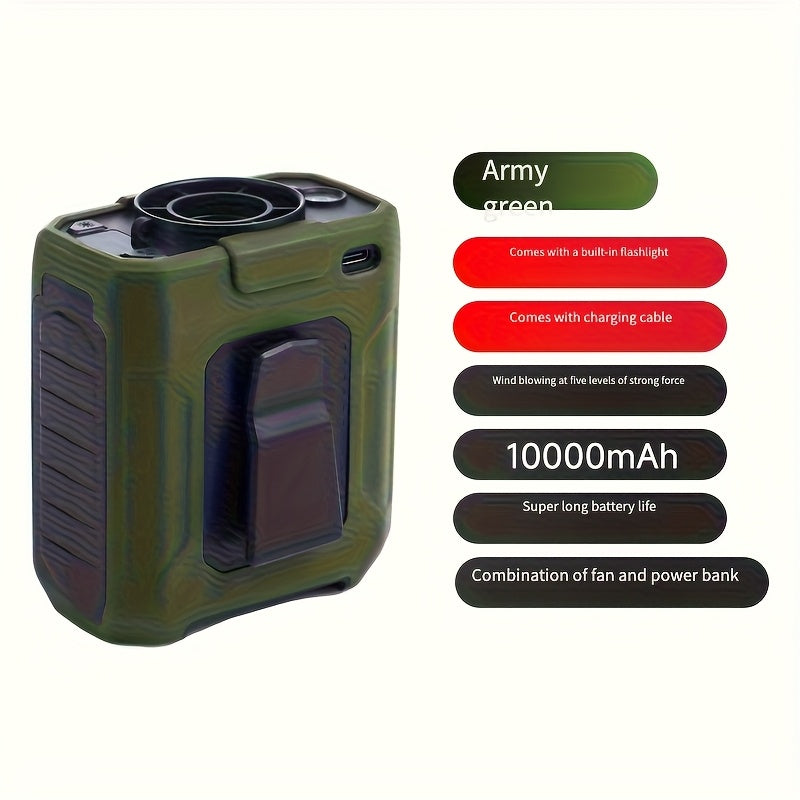 Multifunctional Waist Hanging Gadget With LED Light USB Charging Built In Cooling Fan For Outdoor Trips And Climbing