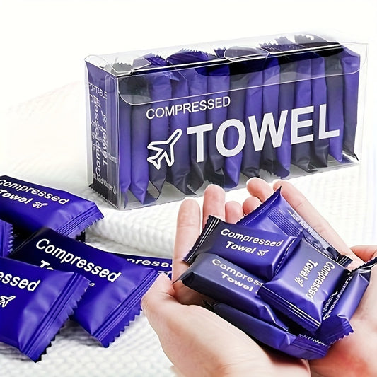 Compressed Towel Pack of 28, Portable Individually Wrapped Disposable Camping Towels, Compact Facial Cleansing Cloth for Outdoor Travel and Business Trips, Thickened Face Washcloth 9.45inch*11.81inch