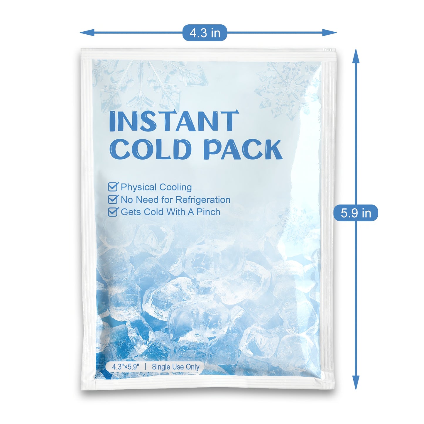 Disposable Cold Ice Packs - No Freezer Needed Instant Cold, PU Gel Cold Compress for Sports Injuries, Sprains, Post- Recovery | Portable First Aid Ice Pack Suitable for Athletes, Use, Care