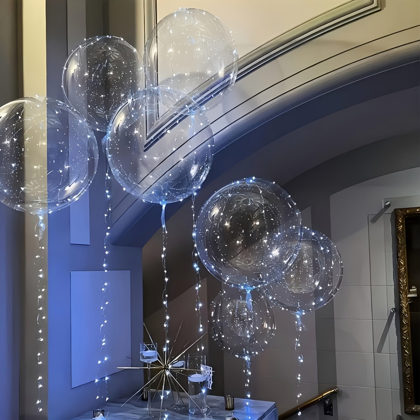 40 Sets Containing 20 Balloons And 20 LED Lights, Perfect for Creating Glowing Bubble Balloons. These LED Bubbles Are by 2 AA Batteries (Not Included) And Helium. Ideal for Decorating Birthday Parties, Weddings, Romantic Occa