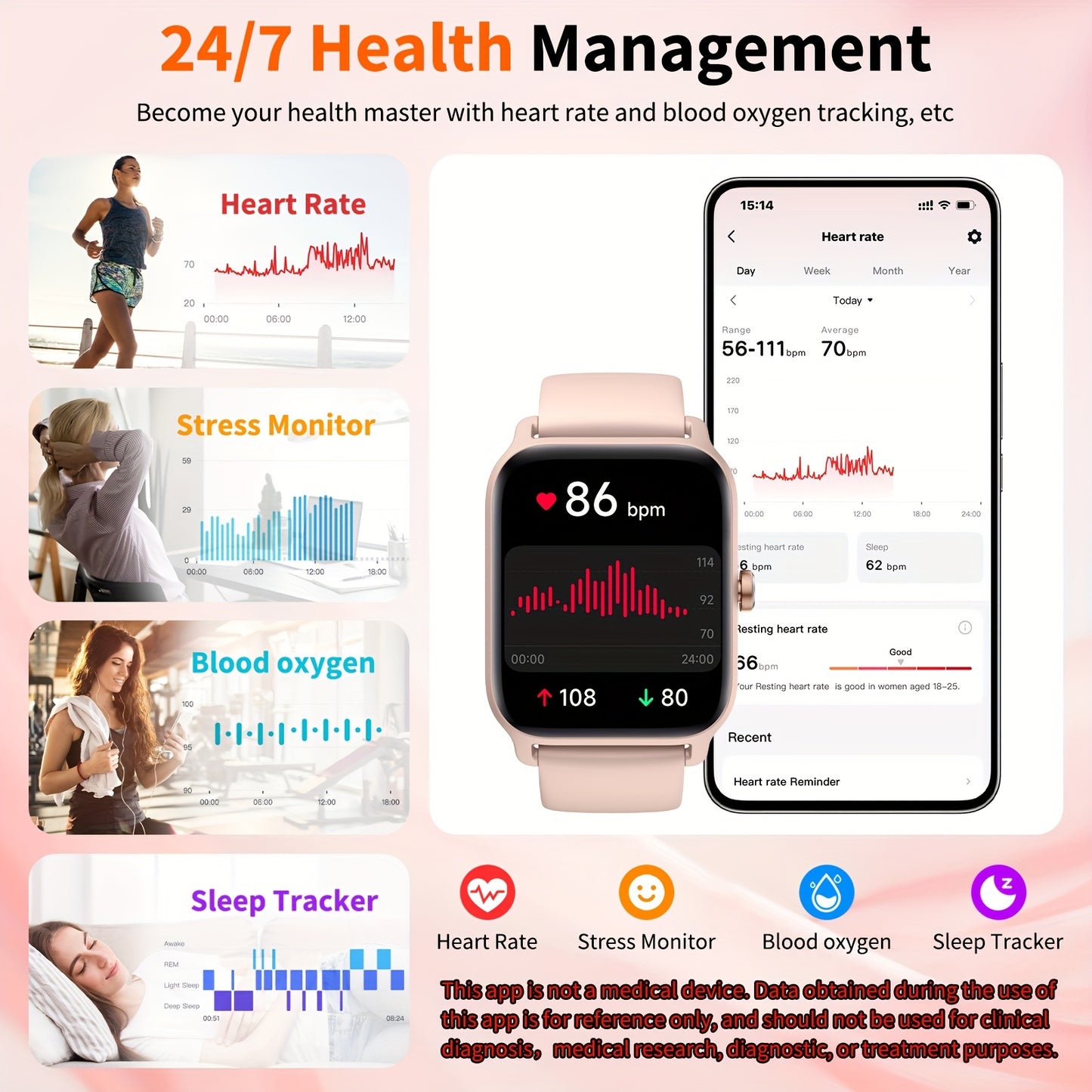 FUVEHA Smartwatch Gift for Men And Women, 1.8" HD Full Touch Screen, Make & Receive Calls, Message Notifications, 100+ Sports Modes, Lightweight & Breathable.Built-in Alexa, Compatible with Android And for iPhone.Perfect Gift
